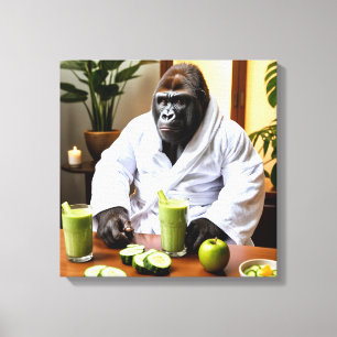 Spa Day Gorilla Canvas Print