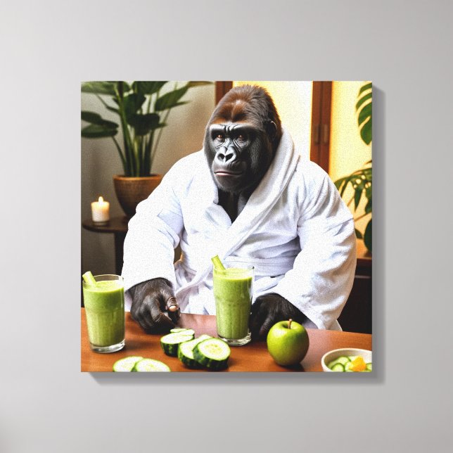 Spa Day Gorilla Canvas Print (Front)