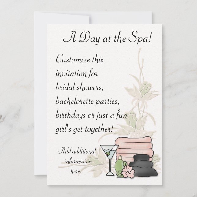 Spa Day Invitation (Front)