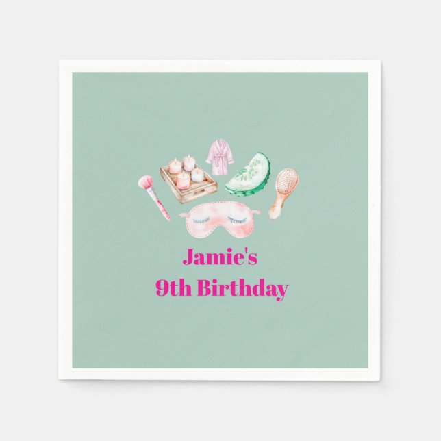 Spa Day Kid's Party  Napkin (Front)