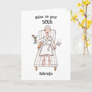 Spa Day Lady Age Birthday Card