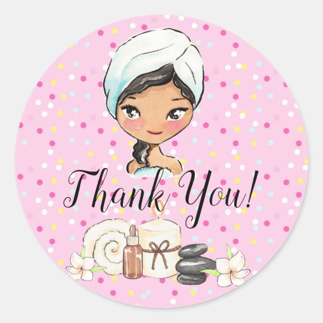 Spa Day Thank You tag sticker (Front)