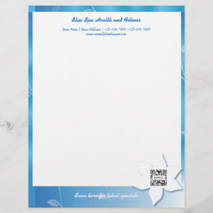 Spa de bleu de modèle d'en-tête de lettre