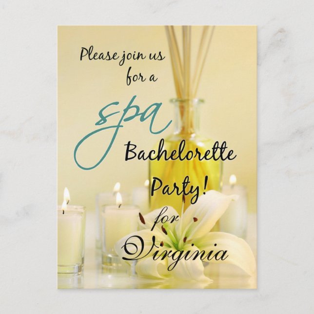 Spa de la fête de bachelorette Invitation - Person (Devant)
