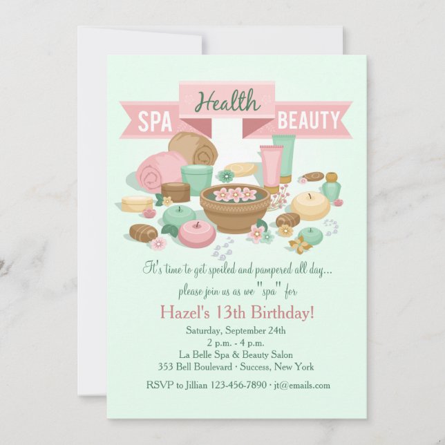 Spa de la santé beauté Invitation (Devant)