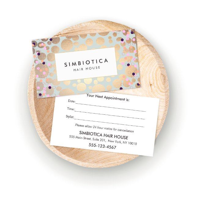 Spa de salon Faux Gold Foil Circles Carte de rende (Créateur téléchargé)