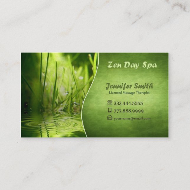 Spa de zen ou cartes de visite de massage de zen (Devant)