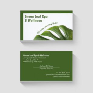 Spa et Carte de visite de bien-être Green Leaf