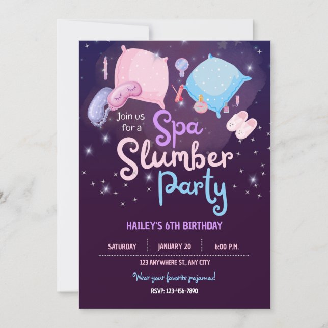 Spa Fête de bois d'oeuvre Anniversaire Invitation (Devant)