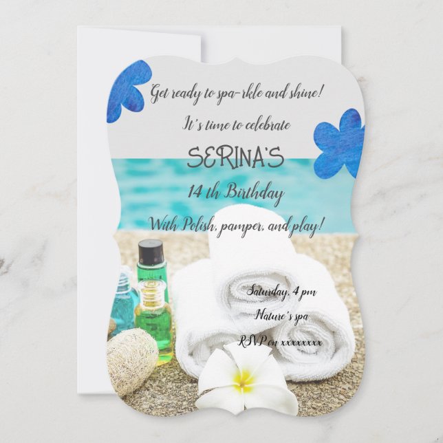 spa fille choeur anniversaire invitation (Devant)