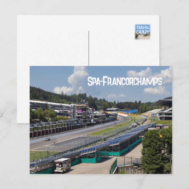 Spa-Francorchamps Race Circuit, Belgium Holiday Postcard (Front/Back)