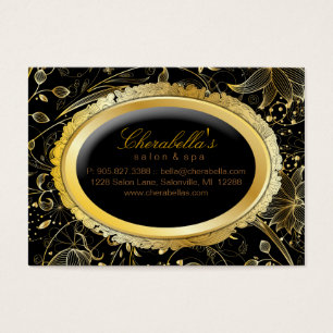 Spa Gift Card Spa Elegant Gold Floral Black