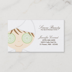 Spa Girl Cucumber Spa Hot Stones Business Card