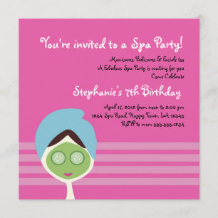 Spa Girl Square Invitation