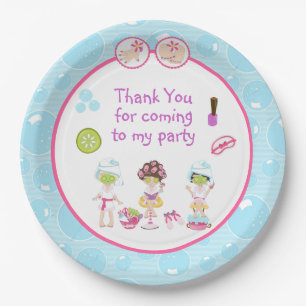Spa Girls Pamper Birthday Party Paper Plate