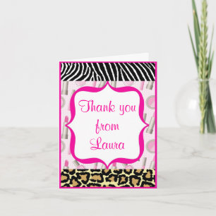 Spa Glamor Girl Anniversaire Merci Note Card