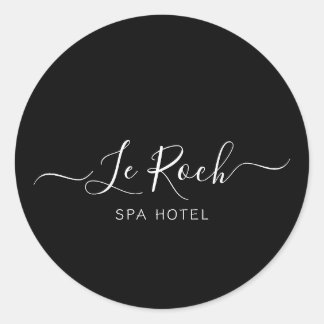 Spa Hotel Black Classic Round Sticker