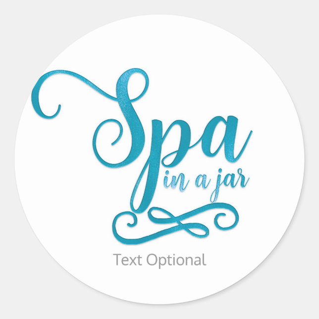 SPA in a jar Teal Personalized Custom Gift Basket Classic Round Sticker (Front)