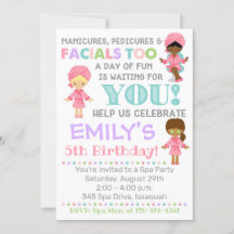 Spa Invitation Anniversaire Fille Spa