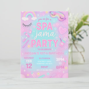 Spa-Jama Spa And Sleepover Birthday Party Invitation