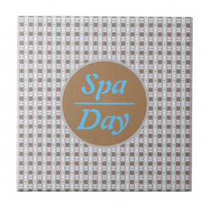 Spa Jour Tan Vertical Chaîne Bleu Carreau Diamant