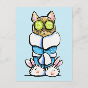 Spa Kitty Cat Postcard