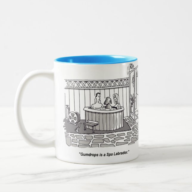 Spa Labrador blue mug (Left)