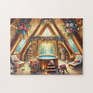 Spa Loft Floral Jacuzzi Retreat Candlelit Cottage Jigsaw Puzzle