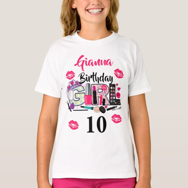 Spa Make up Birthday Girl | custom age  T-Shirt (Front)