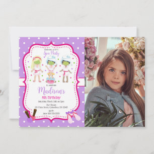 Spa Makeup Birthday Party Photo Invitation