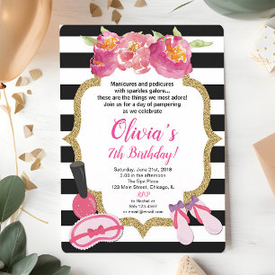 Spa & Makeup Girl Birthday Invitation