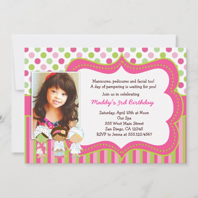 Spa Manicure Pedicure Birthday Party invitations (Front)