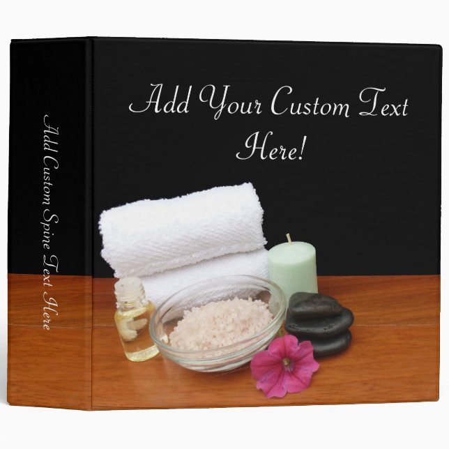Spa/Massage/Pedicure Salon Scene Black/Colour Binder (Front/Spine)