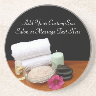 Spa/Massage/Pedicure Salon Scene Black/Colour Coaster