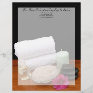 Spa/Massage/Pedicure Salon Scene Black/Colour Letterhead