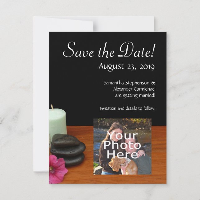 Spa/Massage/Pedicure Salon Scene Black/Colour Save The Date (Front)