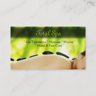 Spa Massage Salon Business Card Green Rocks