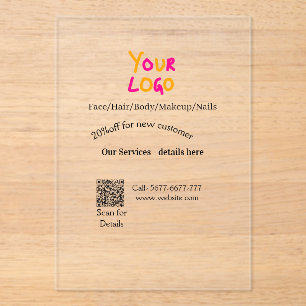 Spa massage salon discount offer services contact  acrylic invitations