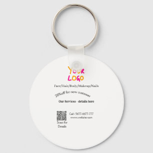 Spa massage salon discount offer services contact keychain
