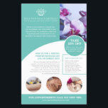 Spa massage wellness center aqua promo flyer<br><div class="desc">Pamper event spa massage promo flyer. Template beauty massage spa treatment promotional marketing flyer,  ready for you to personalize with your own promotional text,  logo,  photos if required,  products,  services and business details. Other matching items available. Uniquely designed by www.mylittleeden.com</div>