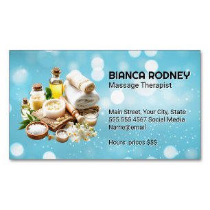 Spa Oils and Bath Salts Boke Magnetic Business Card