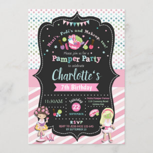 Spa Pamper Party Anniversaire Invitations Filles