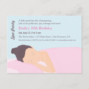 Spa Pampering Girls Birthday Party Invitations