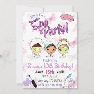 Spa Party Birthday Invitation