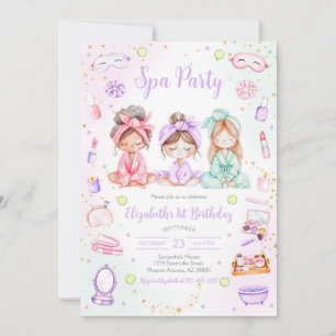 Spa Party Birthday Invitation