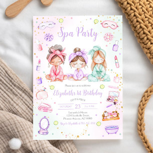 Spa Party Birthday Invitation
