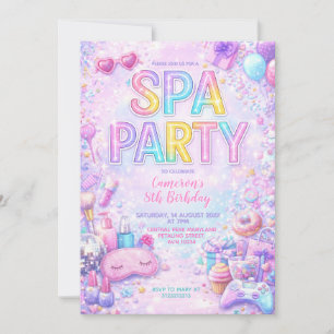 Spa Party Birthday Invitation   Pastel Spa Pamper 
