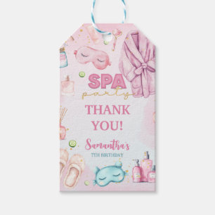Spa Party Birthday, Sleepover, Slumber Party Gift Tags