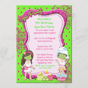 Spa Party Bus Anniversaire fête ou Invitation de d