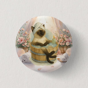 Spa Party for Cat Lovers 1 Inch Round Button